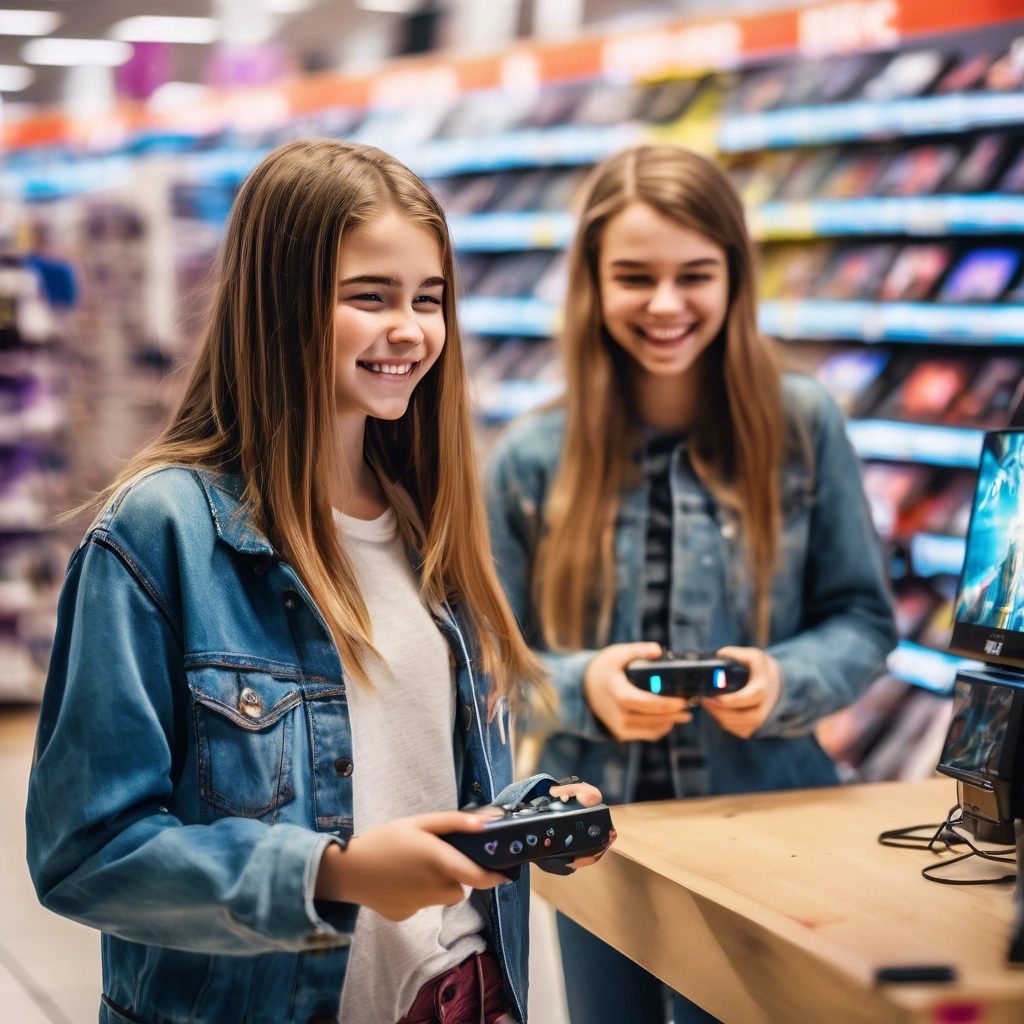 a group of girls playing video games