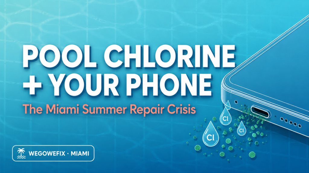 pool chlorine damage to phone hardware repair Miami